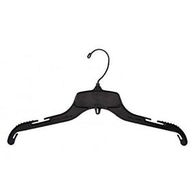 img 1 attached to 👕 NAHANCO 24400BH Plastic Shirt Hangers with Non-Slip Shoulders, Black Hook, 15", Black