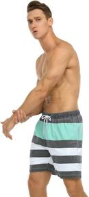 img 1 attached to 🩳 Nonwe Men's Retro Washed Swim Board Shorts - Quick Dry & Lightweight Beach Shorts