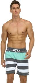 img 2 attached to 🩳 Nonwe Men's Retro Washed Swim Board Shorts - Quick Dry & Lightweight Beach Shorts