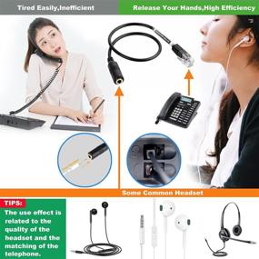 img 1 attached to 🔌 3.5mm CTIA Plug to Female RJ9/RJ10 Headset/Handset Adapter Converter for Enhanced Office Phone Compatibility