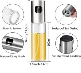 img 3 attached to 🥗 JTELECH Olive Oil Sprayer and Dispenser Bottle Set - Stainless Steel Glass Spray Mister and 17OZ Oil Pourer with Measurements - Perfect for Cooking BBQ, Salad, Baking, Roasting, Frying!