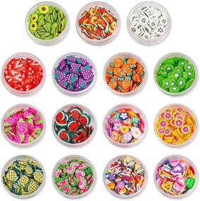 img 1 attached to 🍓 Crafare 15 Boxes Fruit Nail Art Slices: Vibrant 3D Fruits Confetti for DIY Crafts, Slime Making, and Cellphone Decoration