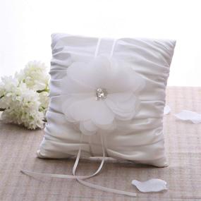 img 1 attached to Ivory Wedding Ceremony Set: Blooming Flower Ring Bearer Pillow and Flower Girl Basket for Wedding Party