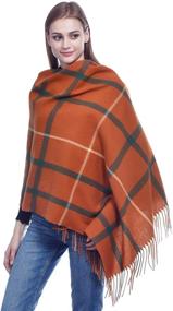 img 3 attached to LERDU Fashion Lattice Pashmina Oversized Women's Accessories in Scarves & Wraps