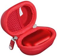 hermitshell travel case for samsung galaxy buds/galaxy buds plus bluetooth true wireless earbuds (red) logo