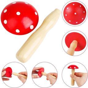 img 3 attached to 🧦 JUSTDOLIFE Sock Darning Kit - Wood Darning Mushroom, Needle, Thread - Ideal for Adults & Kids DIY, Handicraft Class, Travel, Home Darner - Red Darning Mushroom