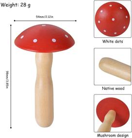 img 2 attached to 🧦 JUSTDOLIFE Sock Darning Kit - Wood Darning Mushroom, Needle, Thread - Ideal for Adults & Kids DIY, Handicraft Class, Travel, Home Darner - Red Darning Mushroom