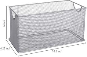 img 1 attached to 📀 Organize Your CDs in Style: MyGift Silver Mesh Metal Open CD Storage Bins, Set of 2