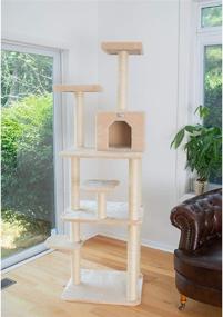 img 1 attached to 🐱 Ultimate Beige Cat Tree: GleePet GP78740821 - 74-Inch Height