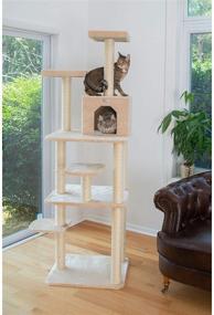 img 2 attached to 🐱 Ultimate Beige Cat Tree: GleePet GP78740821 - 74-Inch Height