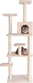 img 4 attached to 🐱 Ultimate Beige Cat Tree: GleePet GP78740821 - 74-Inch Height