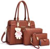 👜 4-piece set women's fashion handbags: tote bags, shoulder bag, top handle satchel, and purse logo