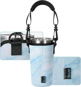 img 2 attached to Beautyflier Neoprene Tumbler Carrier Holder Pouch - Light Blue, 20 OZ Stainless Steel Insulate Tumblers, Detachable Handle