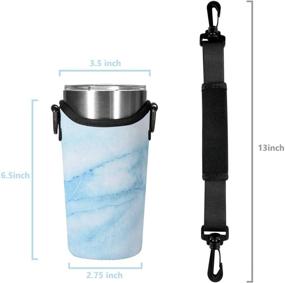 img 3 attached to Beautyflier Neoprene Tumbler Carrier Holder Pouch - Light Blue, 20 OZ Stainless Steel Insulate Tumblers, Detachable Handle