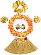 hawaiian hula grass skirt performance costume logo