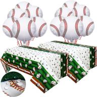 baseball balloons disposable tablecloth birthday logo