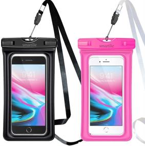 img 4 attached to 📱 Smartlle Waterproof Phone Pouch Floating - 2 Pack | Dry Bag for iPhone Xs Max/XR/XS/X/8/8 Plus/7/6/7Plus Samsung Galaxy s10/s9 + Note 9/8, Moto, Pixel up to 6.5'' Soft TPU Case