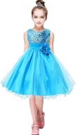 🌸 yming girls' clothing flower sequin party dress logo