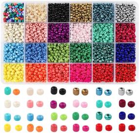 img 2 attached to 📿 OUTUXED Beads for Bracelets: 3600 Pcs 4mm Glass Seed Beads with 1320 Pcs Alphabet Letter Beads - Perfect for Jewelry Making, Crafts, and DIY Projects