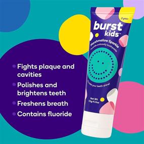 img 3 attached to 🦷 BURSTkids Marshmallow Sparkle Anticavity Fluoride Children’s Toothpaste: Safe, Gentle, and Tasty Dental Care for Kids Ages 3+ - Vegan, SLS & Gluten Free (4.0oz), 2 Pack