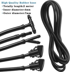 img 2 attached to Ultimate Windshield Washer Nozzle Kit: 2-meter Fluid Hose, Rubber Gasket with 30 Hood Insulation Retainers - Compatible with Chrysler Dodge Jeep Ram