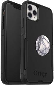 img 4 attached to Bundle: OtterBox Commuter Series Case For IPhone 11 Pro Max - (Black) PopSockets PopGrip - (White Marble)