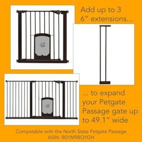 img 3 attached to 🐾 MYPET North States Extensions for Petgate Passage: Expandable Gate for Openings up to 49.1" Wide - 6" or 12" Extensions, Matte Bronze Finish