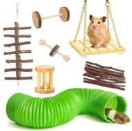 🐹 dasior 16pcs hamster chew toys: natural teeth care molar set for guinea pig, rat & small animals логотип