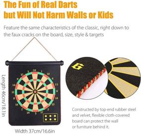 img 1 attached to 🎯 Yuham Magnetic Dart Board Indoor Outdoor Games for Kids and Adults, Gifts for 5-13 Year Old Boys, 12pcs Safe Darts, Easy Hanging Anywhere