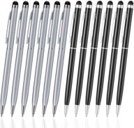 🖊️ oribox stylus pen p3pen - 12pcs 2-in-1 capacitive stylus ballpoint pen for ipad, iphone, samsung, htc, kindle, tablet - compatible with all capacitive touch screen devices (6 black, 6 silver) logo