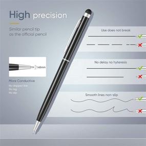 img 2 attached to 🖊️ ORIbox Stylus Pen P3PEN - 12pcs 2-in-1 Capacitive Stylus Ballpoint Pen for iPad, iPhone, Samsung, HTC, Kindle, Tablet - Compatible with All Capacitive Touch Screen Devices (6 Black, 6 Silver)
