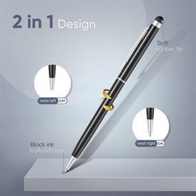 img 3 attached to 🖊️ ORIbox Stylus Pen P3PEN - 12pcs 2-in-1 Capacitive Stylus Ballpoint Pen for iPad, iPhone, Samsung, HTC, Kindle, Tablet - Compatible with All Capacitive Touch Screen Devices (6 Black, 6 Silver)