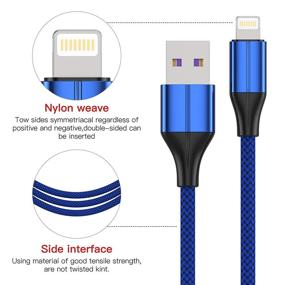 img 2 attached to 📱 1ft MFi Certified Short iPhone Charger, 3 Pack Lightning Cable & Data Sync Fast iPhone Cord - Compatible with iPhone Xs max/xr/x/8/8 Plus/7/7 Plus/6/6s Plus/5s/5, iPad (Blue)