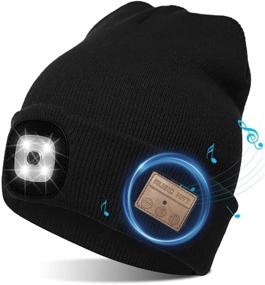 img 4 attached to 🧢 USB Rechargeable LED Headlamp Beanie Hat with Wireless Bluetooth, Multifunctional Unisex Cap for Sports, Outdoors, and Winter Warmth