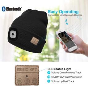 img 1 attached to 🧢 USB Rechargeable LED Headlamp Beanie Hat with Wireless Bluetooth, Multifunctional Unisex Cap for Sports, Outdoors, and Winter Warmth