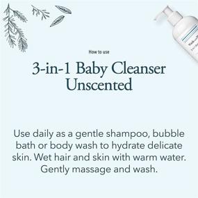 img 2 attached to 🧴 Unscented 3-in-1 Baby Cleanser, Shampoo, and Bubble Bath - Daily Hydrating Body & Hair Wash for Baby, Mom & Family - Vegan, Cruelty-Free & Fragrance-Free - 8 oz Pump Bottle (Pack of 1) by Wash With Water