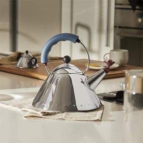 img 1 attached to 🔵 Alessi Kettle, 9-inch Height x 8.5-inch Width x 8.5-inch Depth, Blue Color, Model 9093