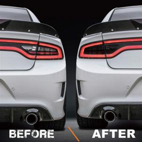 img 3 attached to 🚗 Enhance Your Dodge Charger's Style with NDRUSH Blackout Taillight Vinyl Tint Film - Precut Overlays for a Sleek Tail Light Wrap Cover (2015-2021 Compatible)!