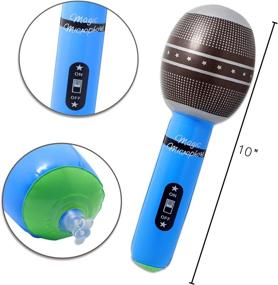 img 2 attached to 🎤 Giant Blow Up Microphone for Kids - 12 Assorted Colors, Perfect Rock Star Props for 80s 90s Themed Parties!