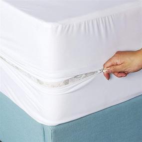 img 1 attached to 🛏️ Premium Queen Size Waterproof Mattress Encasement by Utopia Bedding | 135 GSM Zippered Mattress Protector | Six-Sided Mattress Cover | Fits up to 15 Inches Deep