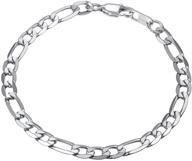 prosteel 316l stainless steel bracelet, unisex figaro chain, nickel-free, hypoallergenic jewelry, black/gold/silver tone, width: 6mm-13mm, length: 7.5"/8.3", gift box included logo