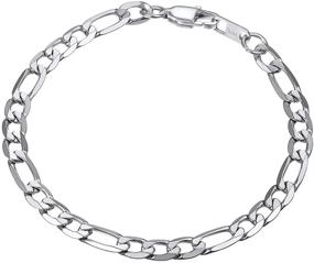img 4 attached to PROSTEEL 316L Stainless Steel Bracelet, Unisex Figaro Chain, Nickel-Free, Hypoallergenic Jewelry, Black/Gold/Silver Tone, Width: 6mm-13mm, Length: 7.5"/8.3", Gift Box Included