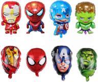 🎈 marvelous 8pcs avengers superhero balloons: perfect for kids birthday, baby shower & super hero theme party decorations! logo