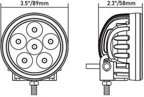 img 3 attached to 🔦 Светотехника Lightronic 3.5" круглые компактные 18 Вт 3000К янтарный луч супер яркий 30° широкий луч LED фары и светильники пятно Off Road для туманной, дождливой, снежной и пыльной погоды, класс защиты IP69, 2 штуки