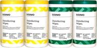 🍋 solimo amazon brand disinfecting wipes - lemon & fresh scent - 75 count, pack of 4: powerful sanitizing, cleaning, disinfecting & deodorizing solution logo