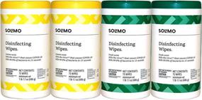 img 4 attached to 🍋 Solimo Amazon Brand Disinfecting Wipes - Lemon & Fresh Scent - 75 Count, Pack of 4: Powerful Sanitizing, Cleaning, Disinfecting & Deodorizing Solution