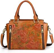 stylish crossbody genuine leather vintage satchels: women's handbags & wallets for timeless elegance logo