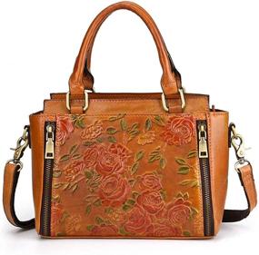 img 4 attached to Stylish Crossbody Genuine Leather Vintage Satchels: Women's Handbags & Wallets for Timeless Elegance