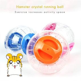 img 2 attached to 🐹 Transparent Hamster Big Run-About Exercise Ball with Stand 5.9 inch - Lightweight, Breathable, Escape-Proof Dog Toy Ball - Ideal for Small Animals