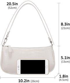 img 1 attached to 👜 Stylish and Functional Shoulder Bags for Women: Retro Classic Tote HandBag Crocodile Pattern Clutch Purse with Zipper Closure
